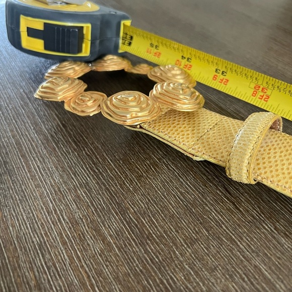 VINTAGE CARLISLE Yellow Snakeskin Belt Sz M NWOT - Picture 5 of 7